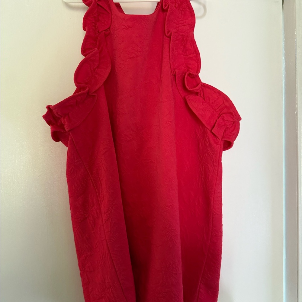 Crown & Ivy Red Ruffle Blouse